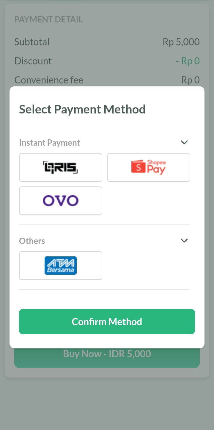 Pilih Metode Pembayaran